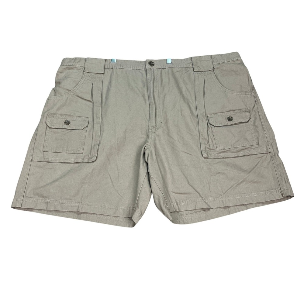 RedHead Bellows Cargo Shorts Mens 50 Tan Flap Pockets Elastic Waistband Utility